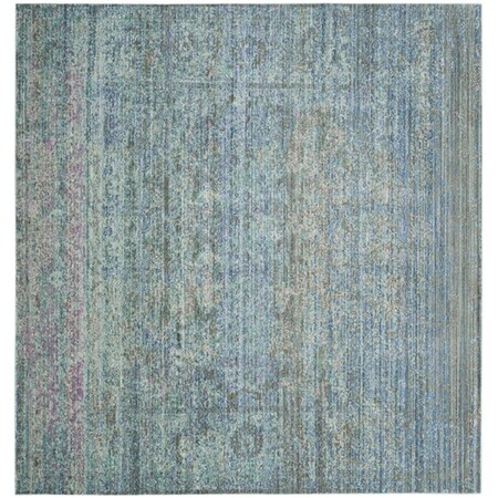 Flowers First 6 ft. 7 in. x 6 ft. 7 in. Square Mystique Power Loomed Area Rug, Blue & Multi Color FL1892374